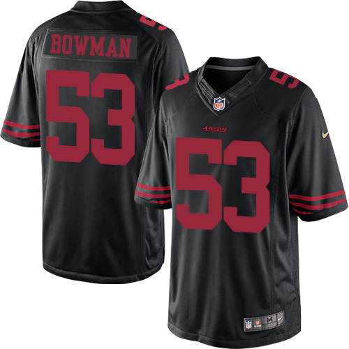 Men's Limited NaVorro Bowman Nike Jersey Black Alternate - #53 NFL San Francisco 49ers